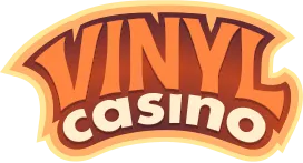 Logo Vinyl Casino z płytą winylową
